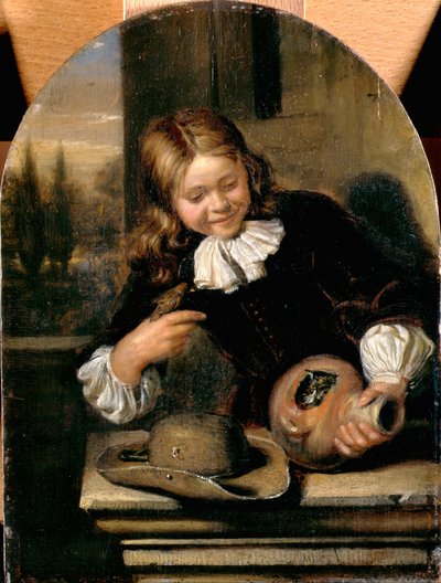 Boy with a Flagon and a Bird